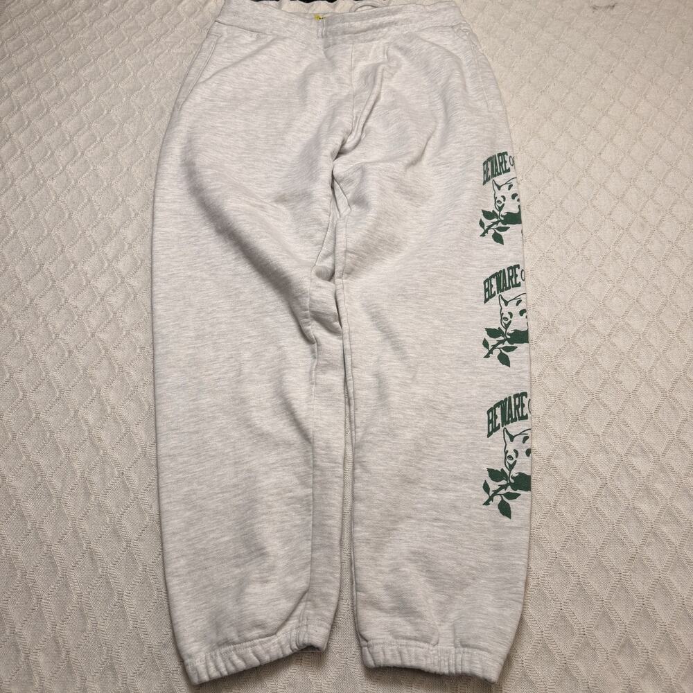 Chinatown Market Heavy Weight Gray Sweat Pants “ be aware of Humans” Men XL